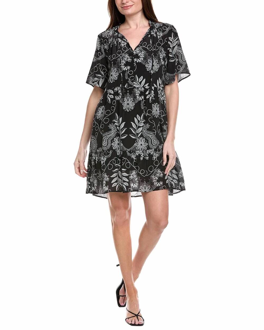 NEW JOHNNY WAS flutter sleeve tiered mini dress in marana